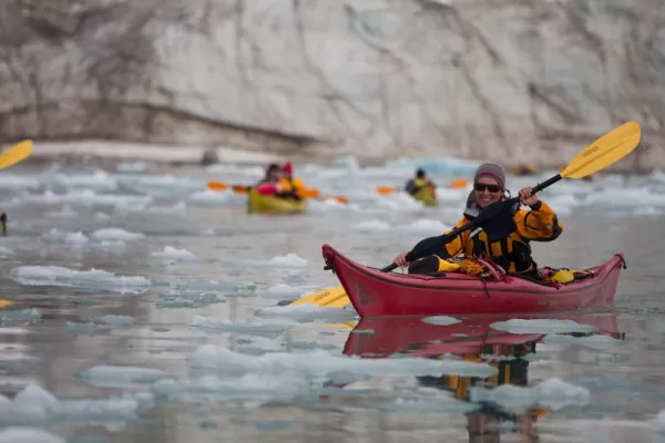 Try to avoid the ice while you kayak in the Arctic
