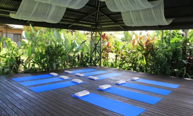 The yoga deck at Arenal Springs Resort and Spa