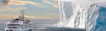Polar ice shelves dwarf the Sea Spirit
