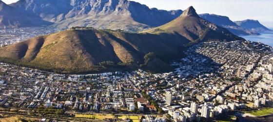 An aerial view of Cape Town