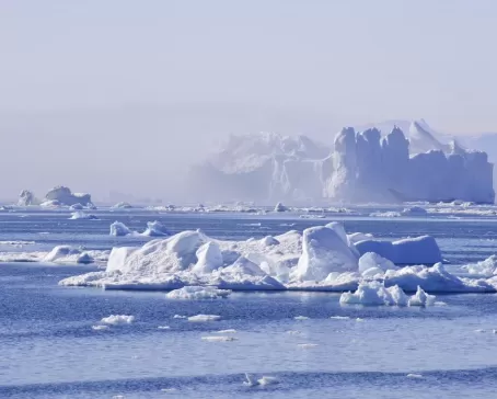 A towering iceberg