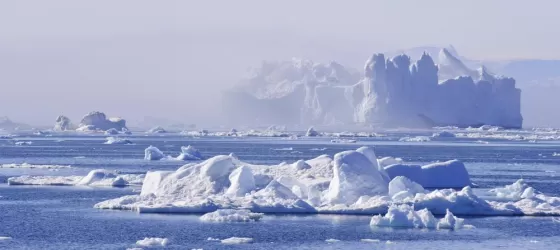 A towering iceberg