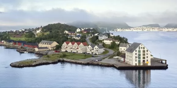 An early morning view of Alesund, Norway