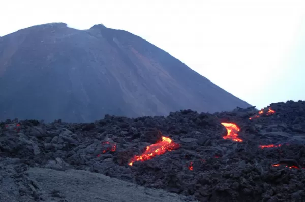 Glowing lave of the volcano