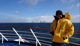 My brother and his first views of Antarctica
