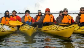 The waters were finally calm enough for the kayakers! Go team Kayak!