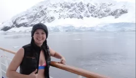 Polar Plunge: Must be on an Antarctic high because I was SO excited to do the plunge!