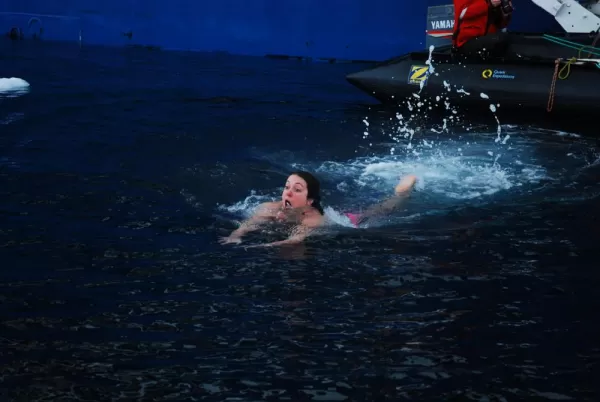 Polar Plunge: I can't swim fast enough.