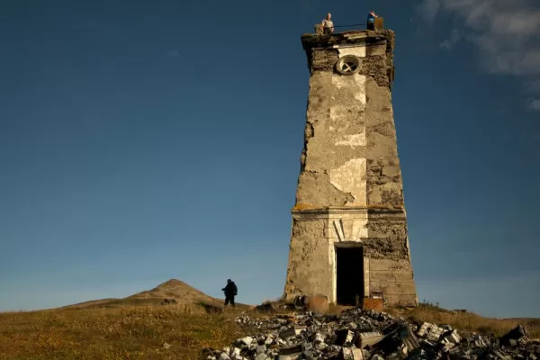 Visit the crumbling lighthouse on remote Verhkotorova Island