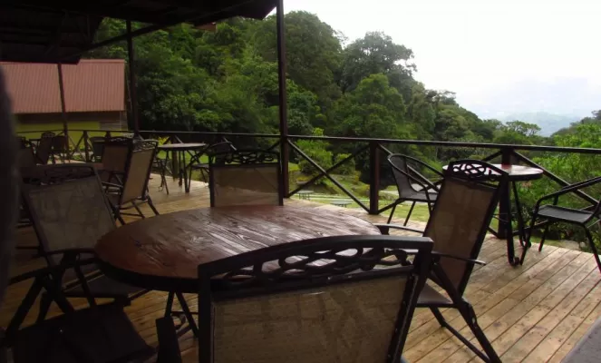 Relax on the decks of Boquete Tree Trek Resort