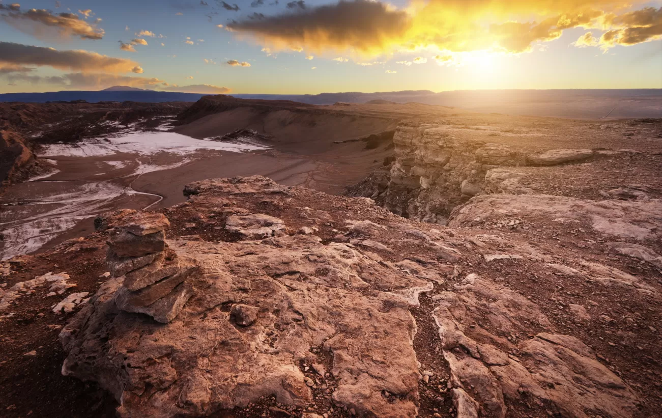 A magnificent sunset over Atacama's Valley