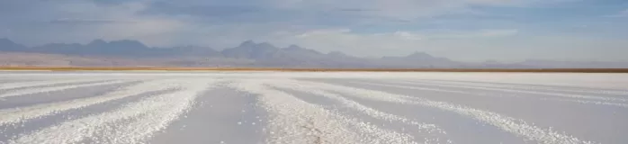 The salt flats of the Atacama Desert stretch as far as the eye can see