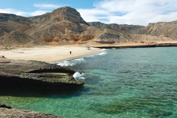 Mountains meet the ocean in the Sea of Cortez