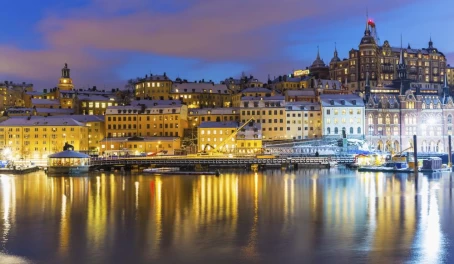 Night scenery of Stockholm, Sweden