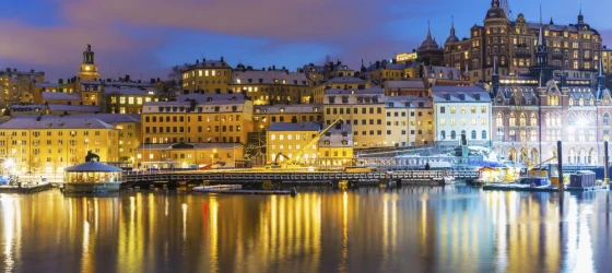 Night scenery of Stockholm, Sweden