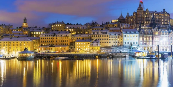 Night scenery of Stockholm, Sweden