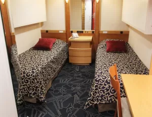 Interior Twin cabin on the Ocean Endeavour