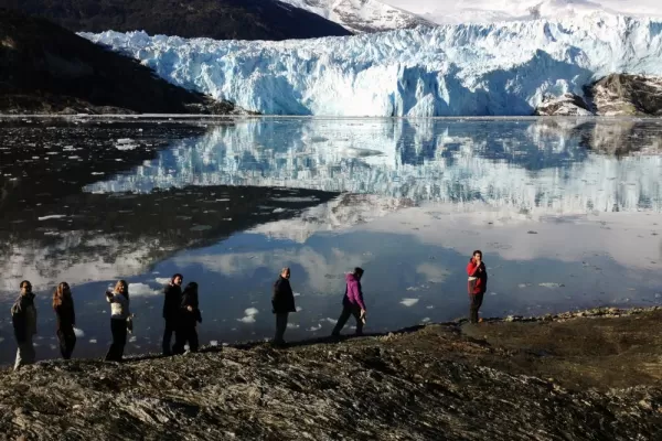 Take a walk along the edge of the fjord to get a better look at Brookes Glacier