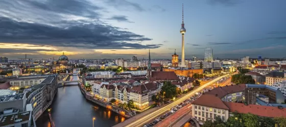 Berlin cityscape in the evening