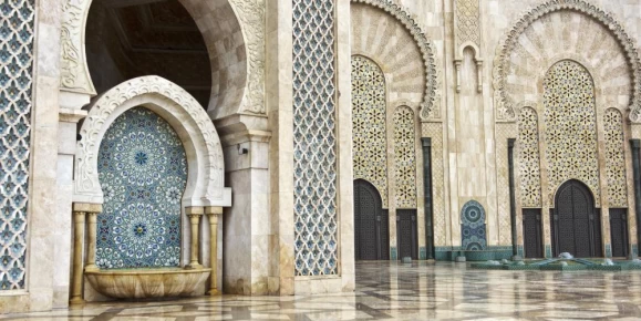 The beautiful interior of the Hassan II Mosque