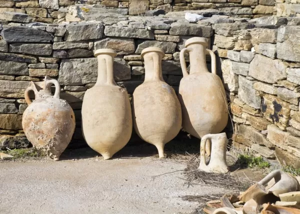 Pottery found during excavations on Delos