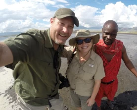 Us with our Maasai guide Dennis