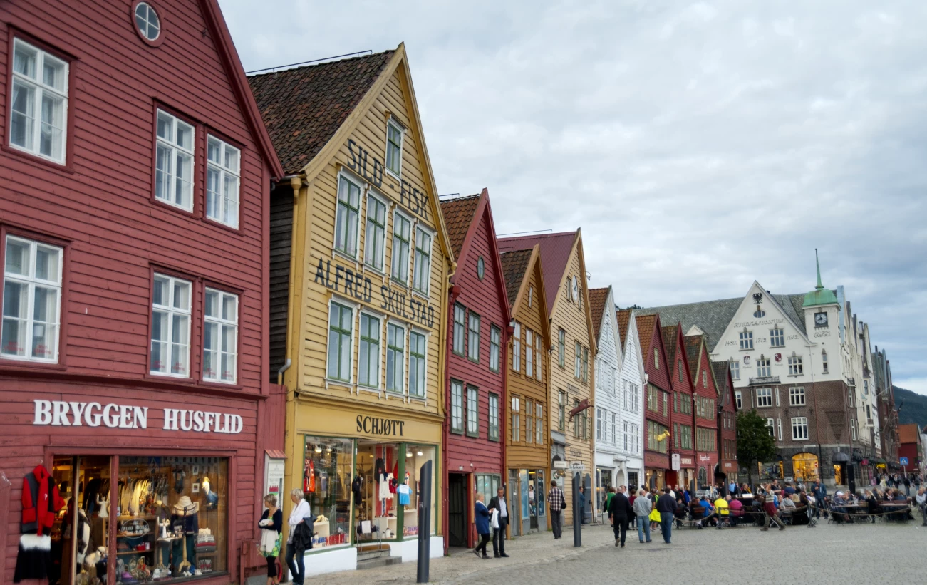A market in Bryggen, Bergen, Norway