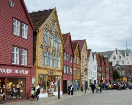A market in Bryggen, Bergen, Norway