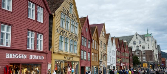 A market in Bryggen, Bergen, Norway