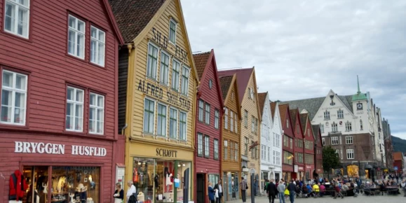 A market in Bryggen, Bergen, Norway