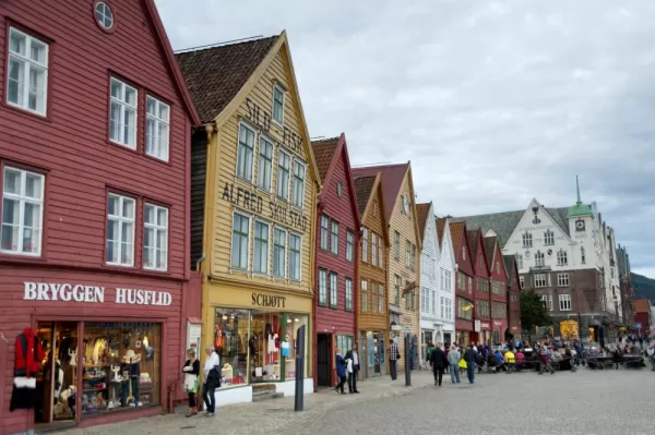 A market in Bryggen, Bergen, Norway