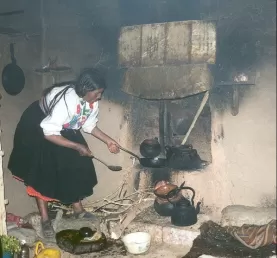 Luisa prepares lunch for us on Amantani Island