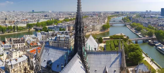 The views of Paris from Notre Dame Cathedral