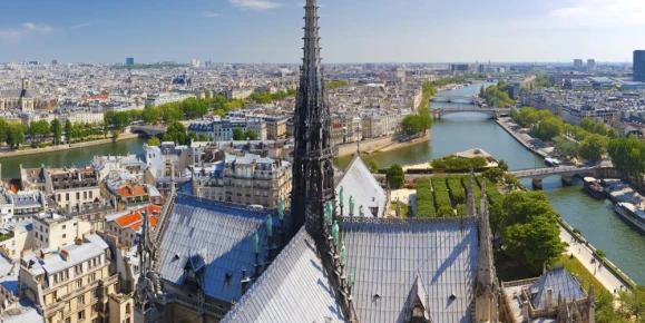 The views of Paris from Notre Dame Cathedral