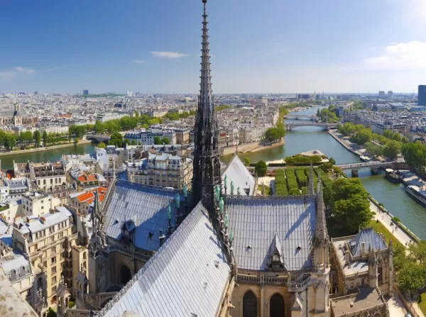 The views of Paris from Notre Dame Cathedral
