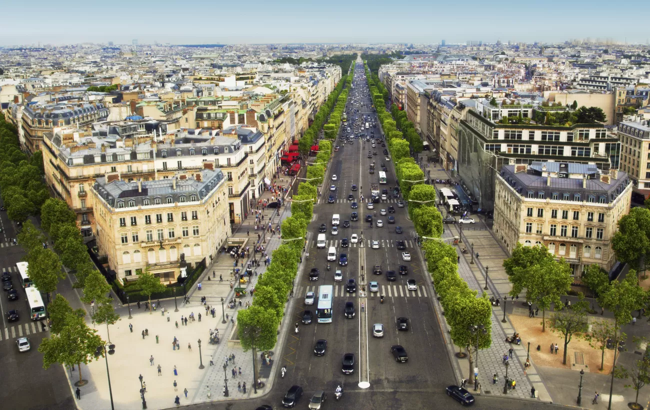Wander the stretching Champs de Elysees as you tour Paris