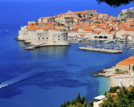 Mediterranean blue Dubrovnik from above