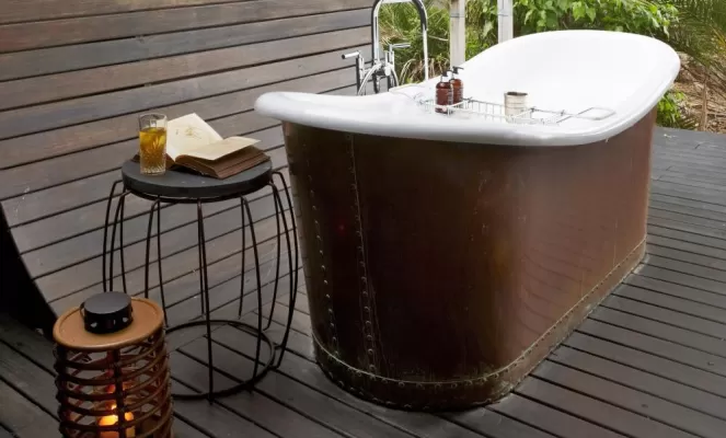 Soak in your private outdoor bath