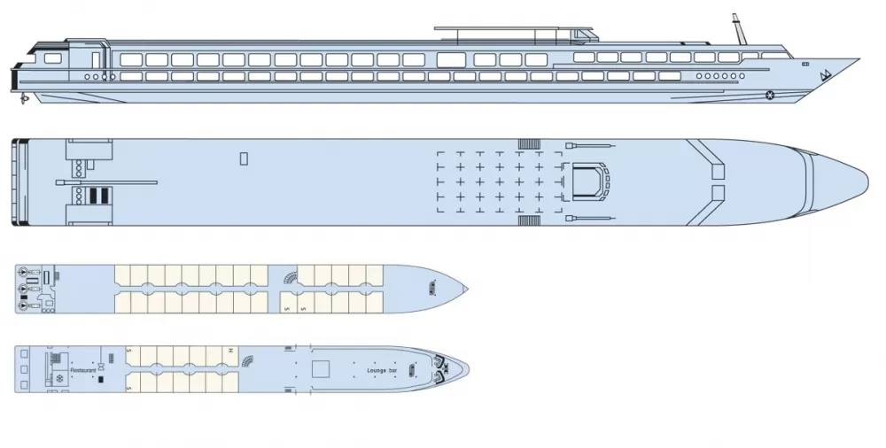 Deck plans of the MS Lafayette