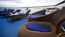Lounging on the decks of the Galapagos Legend