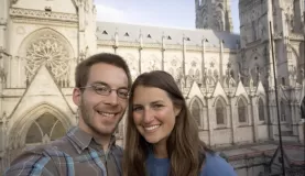 In front of Quito's Basilica