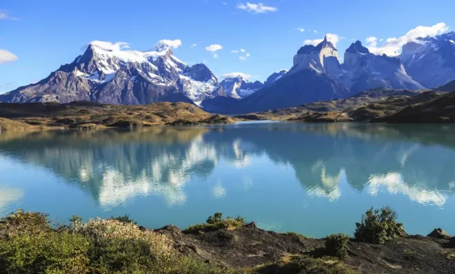 Scenic Lake Pehoe in Torres Del Paine