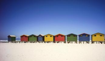 Famous colorful huts in Barbados