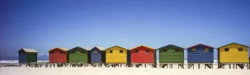 Famous colorful huts in Barbados