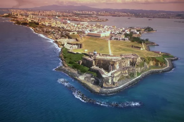 The looming fort walls of San Juan
