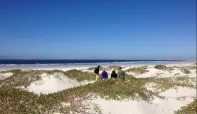 Playing on the sand dunes on Magdalena Bay
