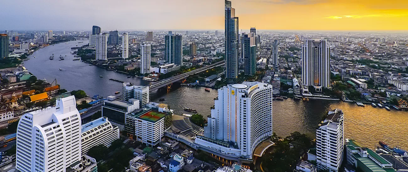 Aerial view of the city of Bangkok