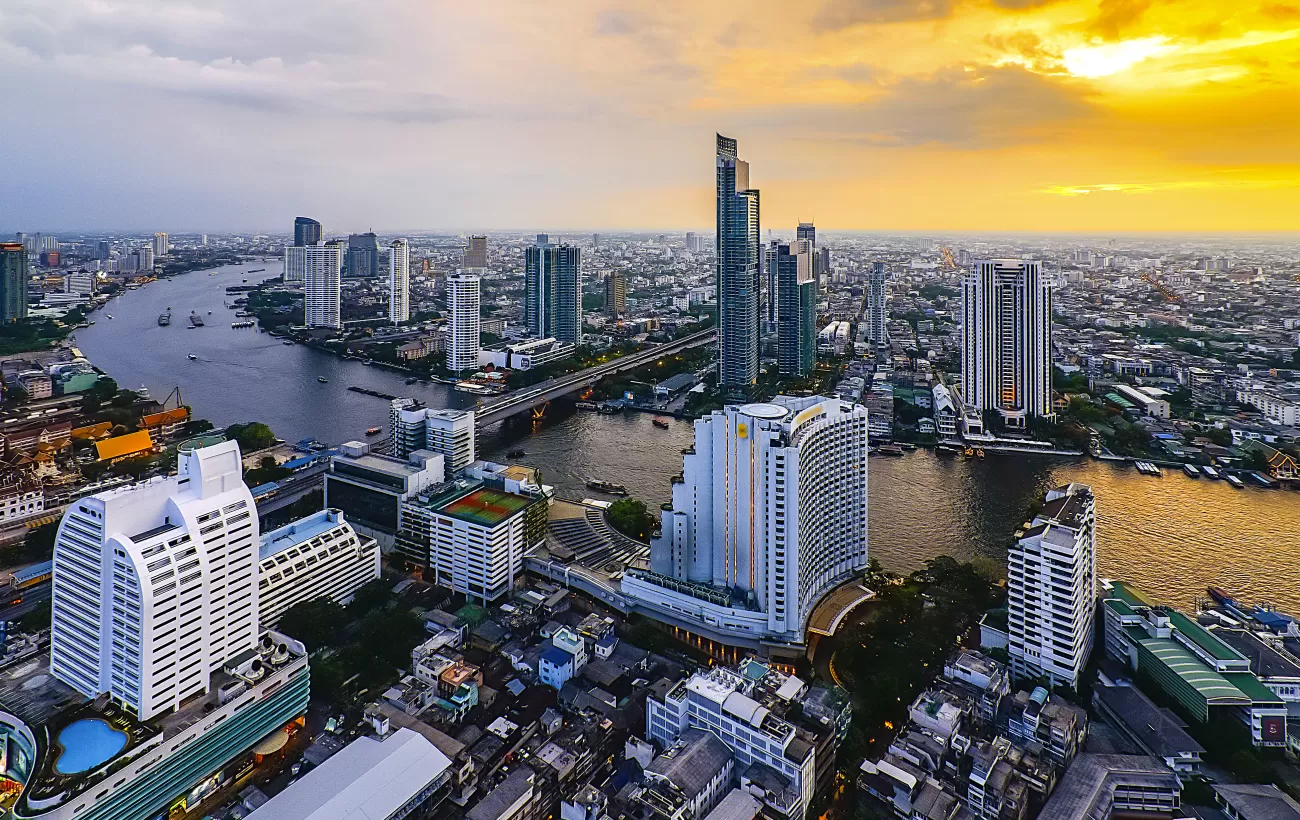 Aerial view of the city of Bangkok