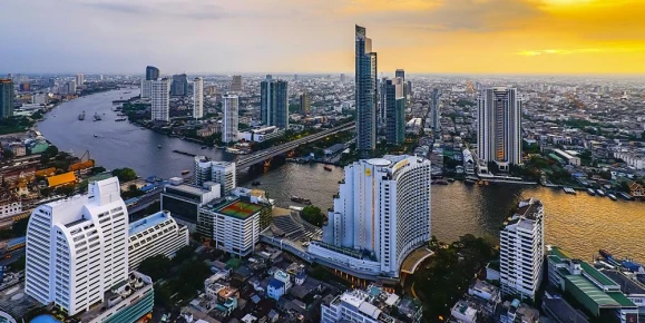 Aerial view of the city of Bangkok