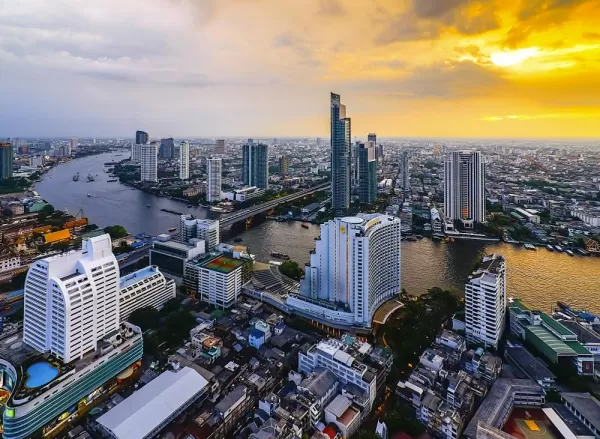 Aerial view of the city of Bangkok